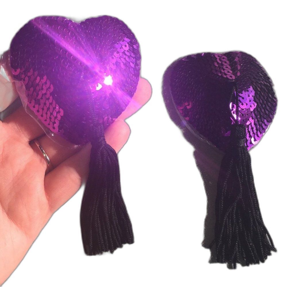 Bristols Six: Nippies GOLD Burlesque Sweetheart Sequin Tassel Pasties